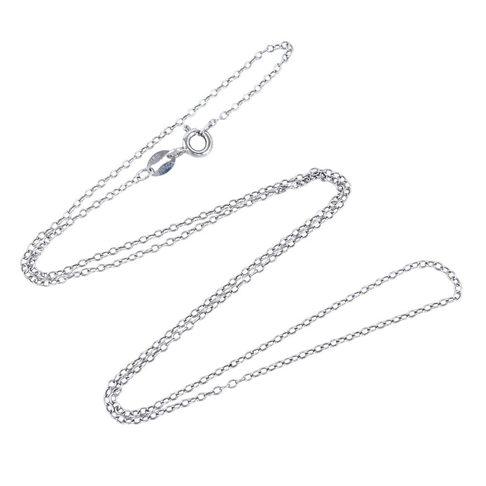 Estate IBB Sterling Silver 925 0.8mm Cable Chain Necklace 18.5"